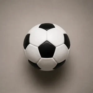 Soccer ball mounted on a wall